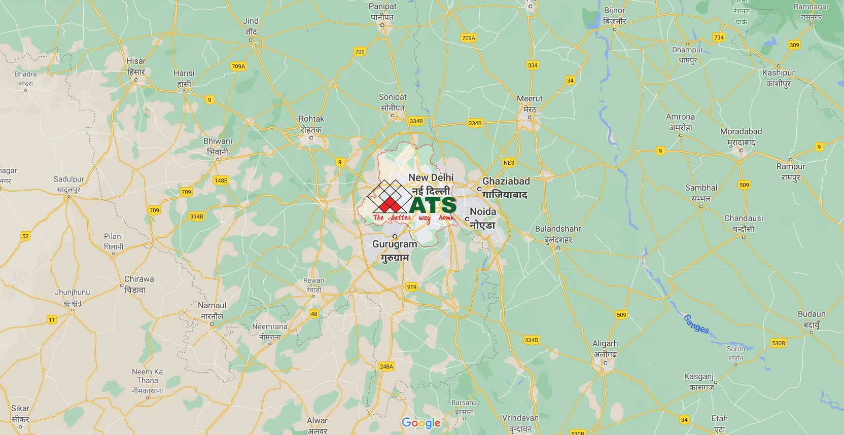 ATS Delhi Location Map