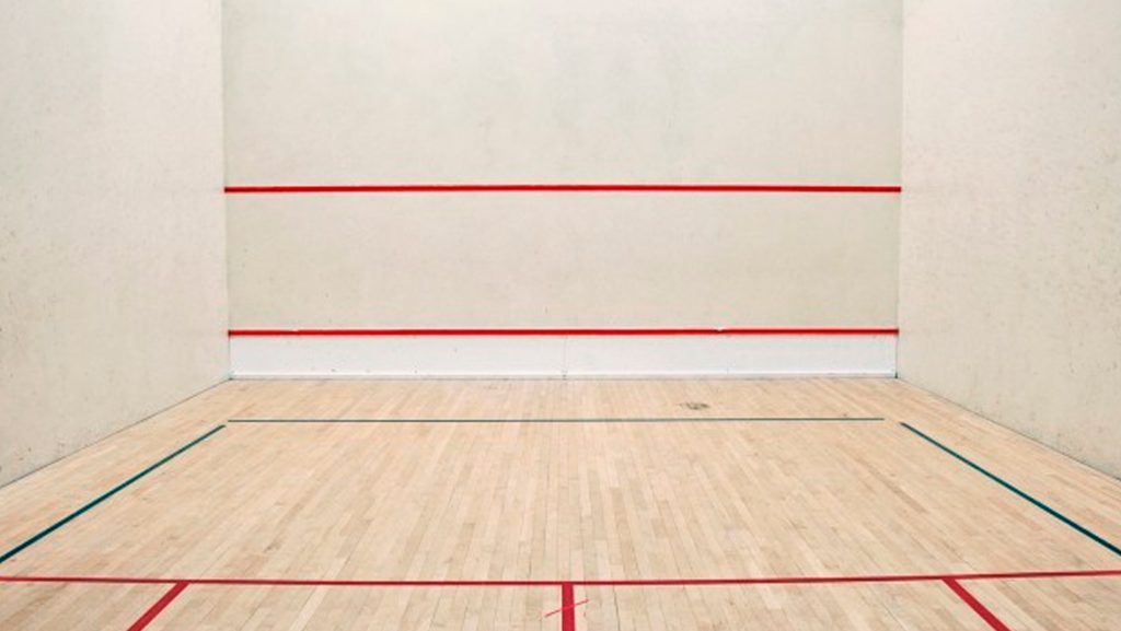 Indoor squash room